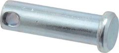 Made in USA - 3/8" Pin Diam, 1-1/4" OAL, Standard Clevis Pin - 5/32" Hole, 1-3/32" Usable Length, Zinc-Plated Steel - Strong Tooling