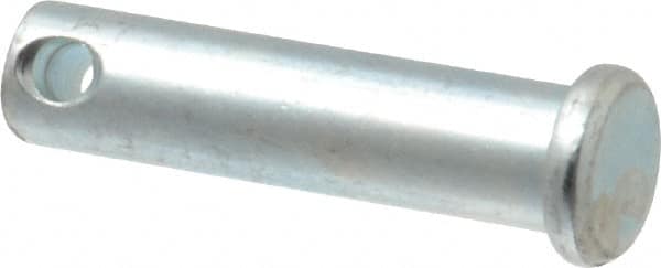 Made in USA - 3/8" Pin Diam, 1-1/2" OAL, Standard Clevis Pin - 5/32" Hole, 1-11/32" Usable Length, Zinc-Plated Steel - Strong Tooling