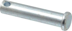 Made in USA - 3/8" Pin Diam, 1-3/4" OAL, Standard Clevis Pin - 5/32" Hole, 1-19/32" Usable Length, Zinc-Plated Steel - Strong Tooling