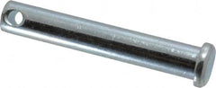 Made in USA - 3/8" Pin Diam, 2-1/4" OAL, Standard Clevis Pin - 5/32" Hole, 2-3/32" Usable Length, Zinc-Plated Steel - Strong Tooling