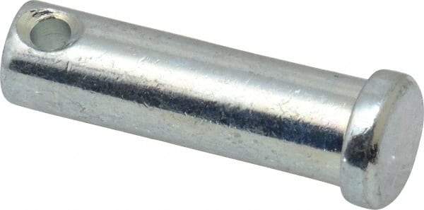 Made in USA - 7/16" Pin Diam, 1-1/2" OAL, Standard Clevis Pin - 5/32" Hole, 1-11/32" Usable Length, Zinc-Plated Steel - Strong Tooling