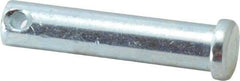 Made in USA - 7/16" Pin Diam, 2" OAL, Standard Clevis Pin - 5/32" Hole, 1-27/32" Usable Length, Zinc-Plated Steel - Strong Tooling