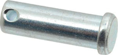 Made in USA - 1/2" Pin Diam, 1-1/2" OAL, Standard Clevis Pin - 5/32" Hole, 1-11/32" Usable Length, Zinc-Plated Steel - Strong Tooling