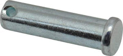 Made in USA - 1/2" Pin Diam, 1-3/4" OAL, Standard Clevis Pin - 5/32" Hole, 1-19/32" Usable Length, Zinc-Plated Steel - Strong Tooling