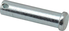 Made in USA - 1/2" Pin Diam, 2" OAL, Standard Clevis Pin - 5/32" Hole, 1-27/32" Usable Length, Zinc-Plated Steel - Strong Tooling