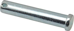 Made in USA - 1/2" Pin Diam, 2-1/2" OAL, Standard Clevis Pin - 5/32" Hole, 2-11/32" Usable Length, Zinc-Plated Steel - Strong Tooling