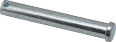 Made in USA - 1/2" Pin Diam, 3-1/2" OAL, Standard Clevis Pin - 5/32" Hole, 3-11/32" Usable Length, Zinc-Plated Steel - Strong Tooling