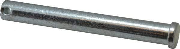 Made in USA - 1/2" Pin Diam, 4" OAL, Standard Clevis Pin - 5/32" Hole, 3-27/32" Usable Length, Zinc-Plated Steel - Strong Tooling