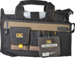 CLC - 15 Pocket Black & Brown Polyester Tool Bag - 16" Wide x 9" Deep x 9" High - Strong Tooling