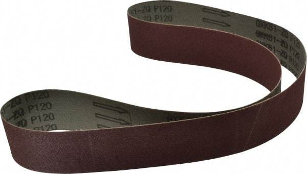 Tru-Maxx - 2" Wide x 48" OAL, 120 Grit, Aluminum Oxide Abrasive Belt - Aluminum Oxide, Fine, Coated - Strong Tooling