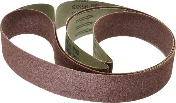 Tru-Maxx - 2" Wide x 132" OAL, 60 Grit, Aluminum Oxide Abrasive Belt - Aluminum Oxide, Medium, Coated - Strong Tooling