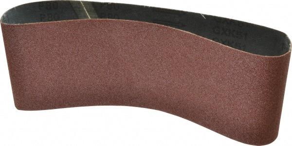 Tru-Maxx - 4" Wide x 24" OAL, 80 Grit, Aluminum Oxide Abrasive Belt - Aluminum Oxide, Medium, Coated - Strong Tooling