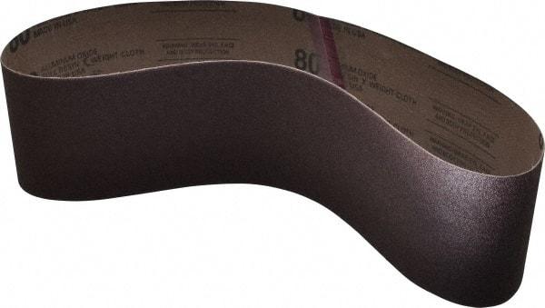 Tru-Maxx - 4" Wide x 36" OAL, 80 Grit, Aluminum Oxide Abrasive Belt - Aluminum Oxide, Medium, Coated - Strong Tooling