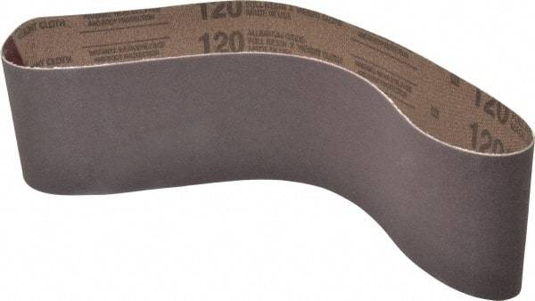 Tru-Maxx - 4" Wide x 36" OAL, 120 Grit, Aluminum Oxide Abrasive Belt - Aluminum Oxide, Fine, Coated - Strong Tooling