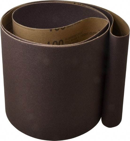 Tru-Maxx - 8" Wide x 107" OAL, 100 Grit, Aluminum Oxide Abrasive Belt - Aluminum Oxide, Fine, Coated - Strong Tooling