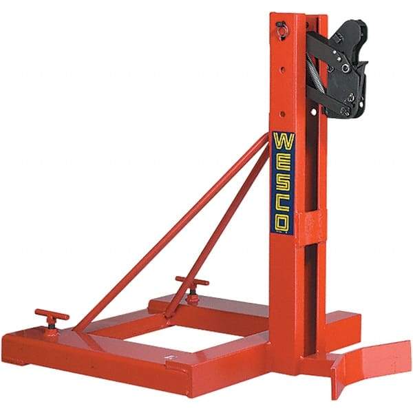 Wesco Industrial Products - 1,000 Lb Load Capacity, 16, 30, 55 & 85 Gal Drum Grab - 28" Wide x 34" High, Steel Wheels - Strong Tooling