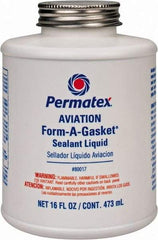 Permatex - 16 oz Aviation Gasket Sealant - -65 to 400°F, Dark Brown, Comes in Brush Top Can - Strong Tooling