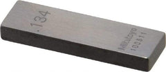 Mitutoyo - 0.134" Rectangular Steel Gage Block - Accuracy Grade 0, Includes Certificate of Inspection - Strong Tooling