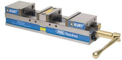 Kurt - 4" Jaw Width, 2-63/64" Jaw Opening Capacity, Horizontal Stationary Machine Vise - Manual Operation, 5,870 Lb Capacity, 1 Station, 17.7" Long x 3.775" High x 1-13/32" Deep, 35.56mm Jaw Height - Strong Tooling