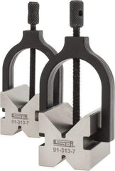 SPI - 1/2 to 1-3/32" Capacity, 90° Angle, Hardened Steel V-Block - 2" Long x 1-1/2" Wide x 1-1/2" High, Sold as 2 Block Set - Strong Tooling