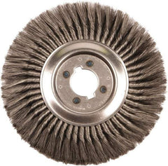 Weiler - 12" OD, 2" Arbor Hole, Knotted Steel Wheel Brush - 3/4" Face Width, 2-3/4" Trim Length, 0.014" Filament Diam, 3,600 RPM - Strong Tooling