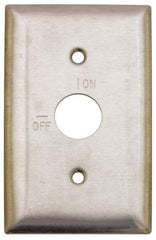 Hubbell Wiring Device-Kellems - 1 Gang, 2-7/8 Inch Long, Switch Plate - Barrel Key Switch, Gray, Stainless Steel - Strong Tooling