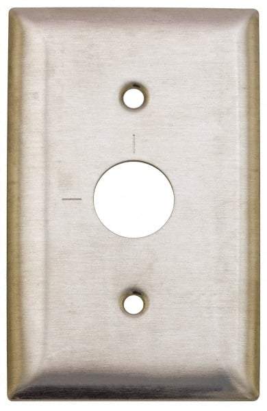 Hubbell Wiring Device-Kellems - 1 Gang, 2-7/8 Inch Long, Switch Plate - Barrel Key Switch, Gray, Stainless Steel - Strong Tooling