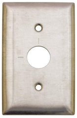 Hubbell Wiring Device-Kellems - 1 Gang, 2-7/8 Inch Long, Switch Plate - Barrel Key Switch, Gray, Stainless Steel - Strong Tooling