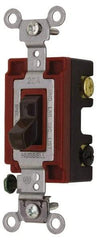 Hubbell Wiring Device-Kellems - 3 Pole, 120 to 277 VAC, 15 Amp, Industrial Grade, Toggle, Wall and Dimmer Light Switch - 1-5/16 Inch Wide x 4-1/16 Inch High - Strong Tooling