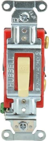 Hubbell Wiring Device-Kellems - 1 Pole, 120 to 277 VAC, 20 Amp, Industrial Grade, Toggle, Wall and Dimmer Light Switch - 1-5/16 Inch Wide x 4-1/16 Inch High - Strong Tooling