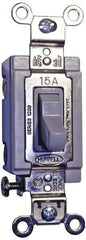 Hubbell Wiring Device-Kellems - 2 Pole, 120 to 277 VAC, 20 Amp, Industrial Grade, Toggle, Wall and Dimmer Light Switch - 1-5/16 Inch Wide x 4-1/16 Inch High - Strong Tooling