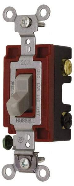 Hubbell Wiring Device-Kellems - 4 Pole, 120 to 277 VAC, 20 Amp, Industrial Grade, Toggle, Wall and Dimmer Light Switch - 1-5/16 Inch Wide x 4-1/16 Inch High - Strong Tooling