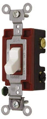 Hubbell Wiring Device-Kellems - 4 Pole, 120 to 277 VAC, 20 Amp, Industrial Grade, Toggle, Wall and Dimmer Light Switch - 1-5/16 Inch Wide x 4-1/16 Inch High - Strong Tooling