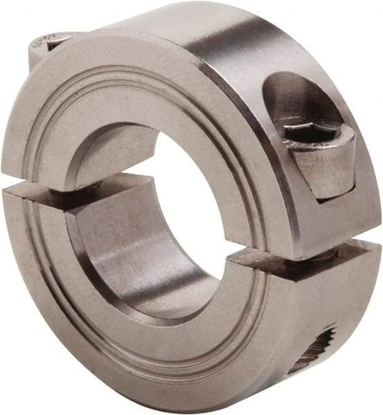 Climax Metal Products - 34mm Bore, Stainless Steel, Two Piece Clamp Collar - 2-1/4" Outside Diam - Strong Tooling