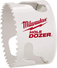 Milwaukee Tool - 2-1/8" Diam, 1-1/2" Cutting Depth, Hole Saw - Bi-Metal Saw, Toothed Edge - Strong Tooling