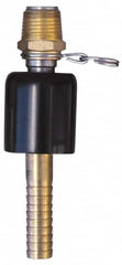 SuperKlean - 1/2 NPT x 1/2" Hose Barb, Ball Type Swivel Hose Adapter - Brass & Stainless Steel - Strong Tooling