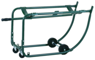 Drum Cradle - 1"O.D. x 14 Gauge Steel Tubing - For 55 Gallon drums - Bung Drain 18-7/8" off floor - 5" Rubber wheels - 3" Rubber casters - Strong Tooling