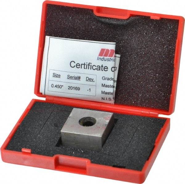 Value Collection - 0.45" Square Steel Gage Block - Accuracy Grade 0, Includes NIST Traceability Certification - Strong Tooling