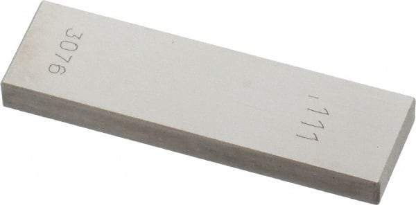 Value Collection - 0.111" Rectangular Steel Gage Block - Accuracy Grade 0, Includes NIST Traceability Certification - Strong Tooling