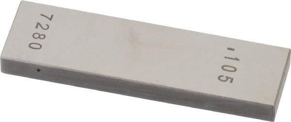 Value Collection - 0.105" Rectangular Steel Gage Block - Accuracy Grade AS-1, Includes NIST Traceability Certification - Strong Tooling