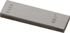 Value Collection - 0.108" Rectangular Steel Gage Block - Accuracy Grade AS-1, Includes NIST Traceability Certification - Strong Tooling