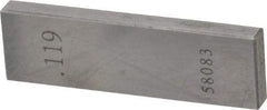 Value Collection - 0.119" Rectangular Steel Gage Block - Accuracy Grade AS-1, Includes NIST Traceability Certification - Strong Tooling