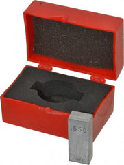 Value Collection - 0.55" Rectangular Steel Gage Block - Accuracy Grade AS-1, Includes NIST Traceability Certification - Strong Tooling