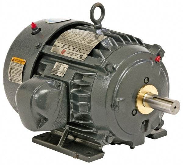 US Motors - 10 hp, TEFC Enclosure, No Thermal Protection, 3,520 RPM, 460 Volt, 60 Hz, Three Phase Premium Efficient Motor - Size 215 Frame, Rigid Mount, 1 Speed, Ball Bearings, 11.8 Full Load Amps, F Class Insulation, Reversible - Strong Tooling