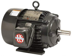 US Motors - 20 hp, TEFC Enclosure, No Thermal Protection, 1,775 RPM, 200 Volt, 60 Hz, Three Phase Energy Efficient Motor - Size 256 Frame, Rigid Mount, 2 Speed, Ball Bearings, 60 Full Load Amps, F Class Insulation, Reversible - Strong Tooling