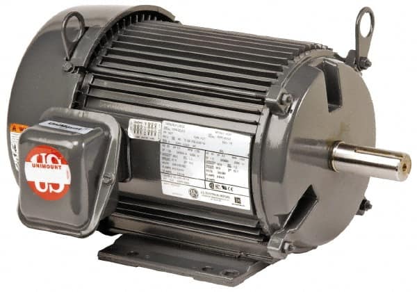 US Motors - 3 hp, TEFC Enclosure, No Thermal Protection, 1,770 RPM, 460 Volt, 60 Hz, Three Phase Premium Efficient Motor - Size 213 Frame, Rigid Mount, 2 Speed, Ball Bearings, 4.2 Full Load Amps, F Class Insulation, Reversible - Strong Tooling