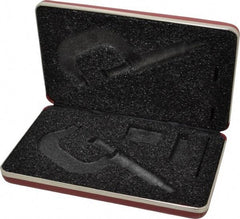 Starrett - Micrometer Case - 2" Max Measurement, Use with 2, 2A, 2M & 2MA Outside Micrometers - Strong Tooling