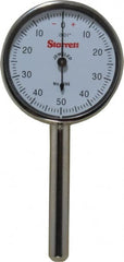 Starrett - 0.2" Range, 0-50-0 Dial Reading, 0.001" Graduation Dial Drop Indicator - 1-7/16" Dial - Strong Tooling