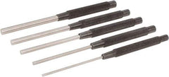 Starrett - 5 Piece, 1/8 to 3/8", Pin Punch Set - Round Shank, Comes in Plain Box - Strong Tooling