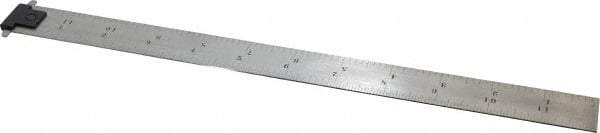 Starrett - 12" Long, 1/64, 1/32, 1/16, 1/8" Graduation, Rigid Spring Steel Rule - 4R Graduation Style, 1" Wide, Silver - Strong Tooling